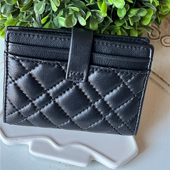 Kurt Geiger Handbags - Kurt Geiger black quilted leather bifold cardholder like new